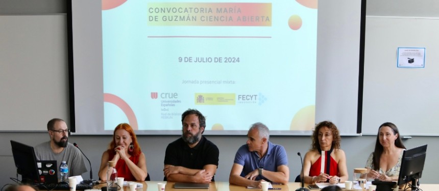 Responsables de editoriales universitarias y científicas en la Jornada REBIUN-FECYT Convocatoria María de Guzmán Ciencia Abierta