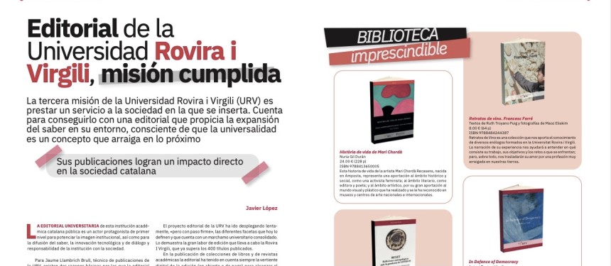 Editorial de la Universidad Rovira i Virgili, misión cumplida