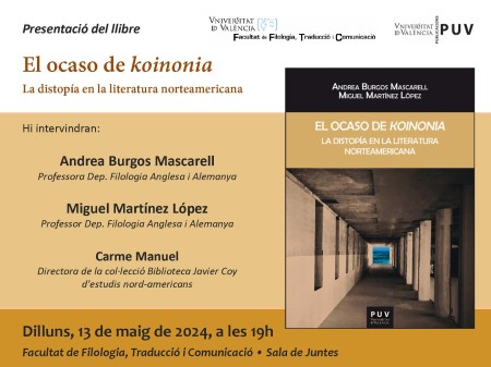 Presentación del libro "El ocaso de koinonia" - Universitat de València