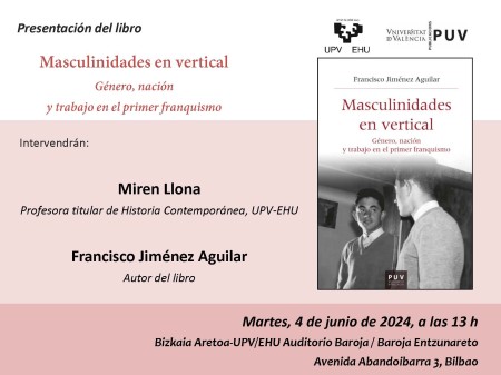 Presentación del libro "Marculinidades en vertical" en Bilbao - Universitat de València