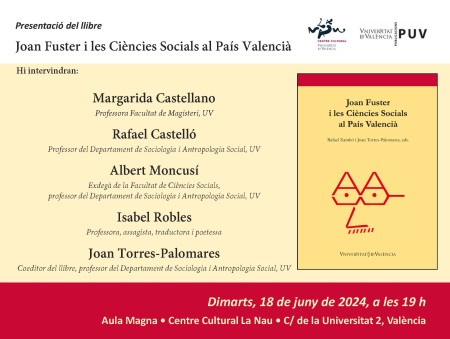 Presentación del libro “Joan Fuster i les Ciències Socials al País Valencià” en el Centro Cultural La Nau - Universitat de València