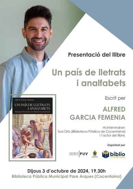 Presentación del libro "Un país de lletrats i analfabets" a la Biblioteca Pública de Cocentaina - Universitat de València