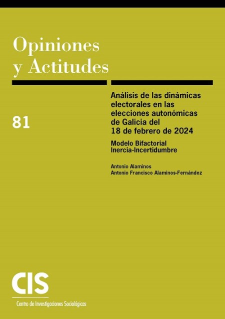 Novedad editorial CIS - Análisis de las dinámicas electorales en las elecciones autonómicas de Galicia del 18 de febrero de 2024. Modelo Bifactorial Inercia-Incertidumbre