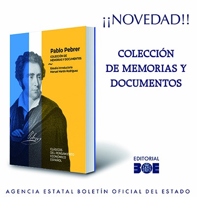 Novedad Editorial BOE. Colección de Memorias y Documentos, de Pablo Pebrer