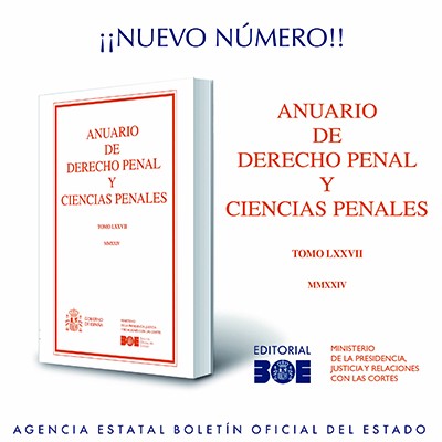 Novedad Editorial BOE. Anuario de Derecho Penal y Ciencias Penales 2024, Tomo LXXVII