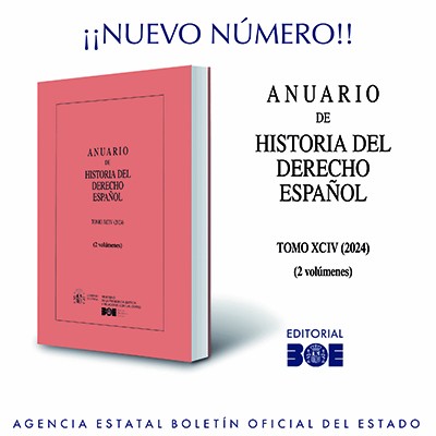 Novedad Editorial BOE. Anuario de Historia del Derecho español, Tomo XCIV, 2024