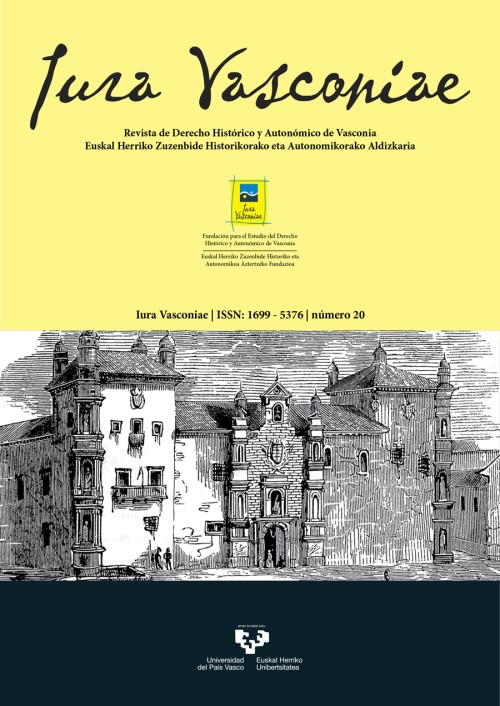 Iura Vasconiae. Revista de Derecho Histórico y Autonómico de Vasconia – Euskal Herriko Zuzenbide Historikorako eta Autonomikorako Aldizkaria